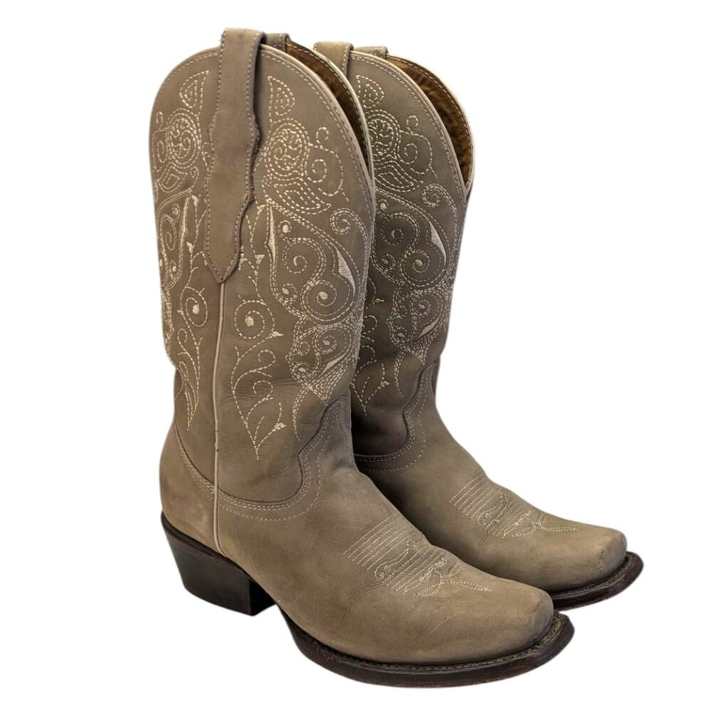 El General Rodeo Nubuck Leather Western Boots Size 8 EUC S3858